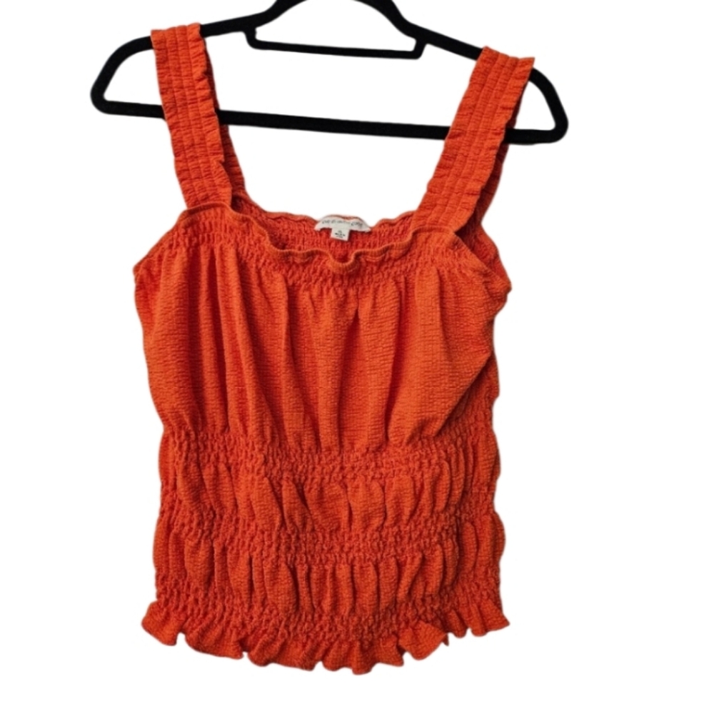 The General Good Orange Smocked Tank Top XL NWOT
